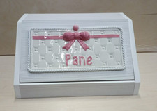 Portapane Fiocco Rosa-Tortora Giardini di Marzo