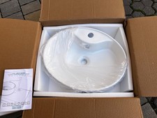 Lavabo a bacinella ovale 51x42 cm bianco con foro per miscelatore