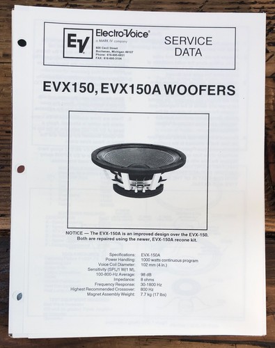 Manuale servizio woofer - servizio,
