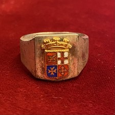 3313 - Anello vintage anni '70 con stemma in smalto  Marina Militare Italiana