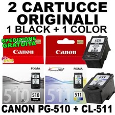 CANON PG-510 CL-511 CARTUCCE ORIGINALI 1 Nero + 1 Colore MP495 MX410 MP270