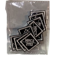 10pcs Black White HRC2 - 2112 Black White 1" Embroidered Patches Iron or Sewn On