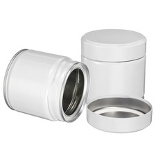 2 Pezzi Bidone da Tè Rotondo, 3" x 3" Contenitori da Tè per Tè Sciolto (Bianco)