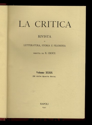 Critica rivista di - (la).,