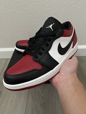Nike Air Jordan 1 Low Bred Toe 553558-612 Uomo Taglia 9 NUOVE DS