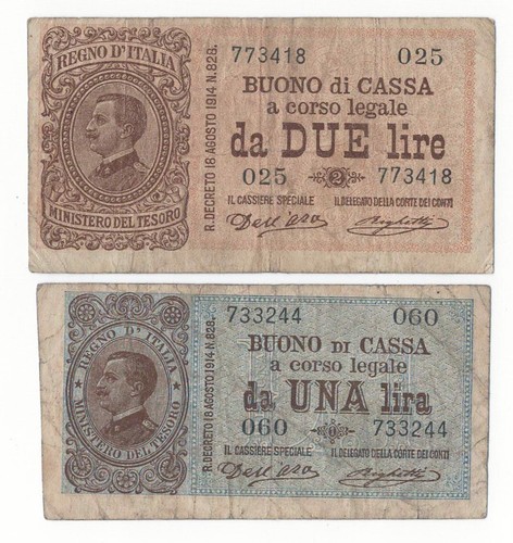 Lotto 2 lire buono - ,