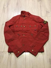 Giacca rossa Belstaff donna gangster biker taglia 40 10 S prezzo consigliato £ 400