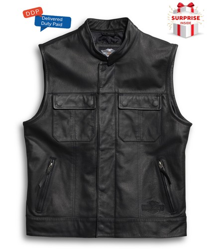 Men foster real leather - men's, vest