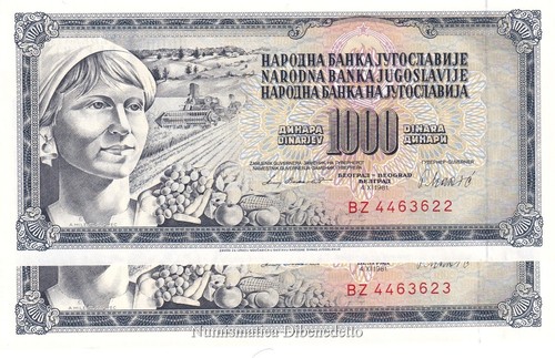 Jugoslavia banconote 1000 - -, 2