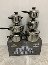 Set Batteria di pentole 12 Pezzi in Acciaio Inox Bavaria con Coperchio