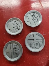 4 LENTI CENTRALI CERCHI IN LEGA ORIGINALE ALFA ROMEO 155 Q4 ANTRACITE NUOVE