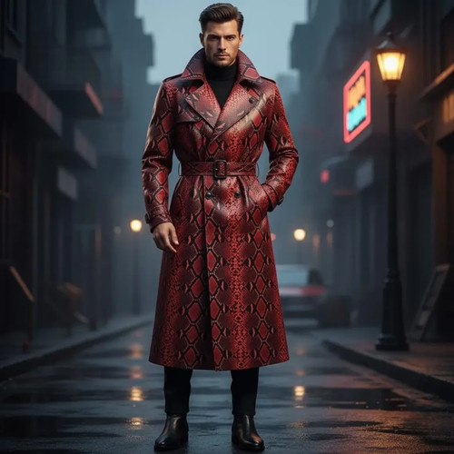 Cappotto lungo uomo pelle