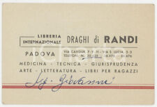 1955 ca PADOVA Libreria internazionale DRAGHI DI RANDI Biglietto da visita 11x7