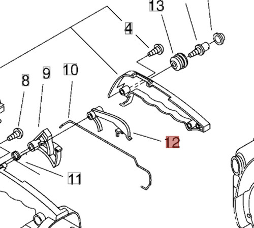 Leva acceleratore per motosega - leva,