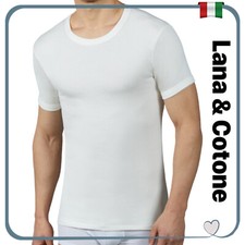 Maglia intima lana uomo cotone interno canottiera intimo manica corta maglietta