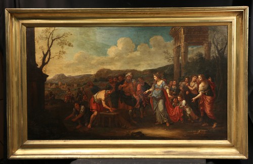 Grande antico dipinto tedesco