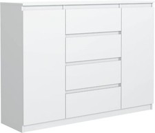 Cassettiera Bianco Opaco con 4