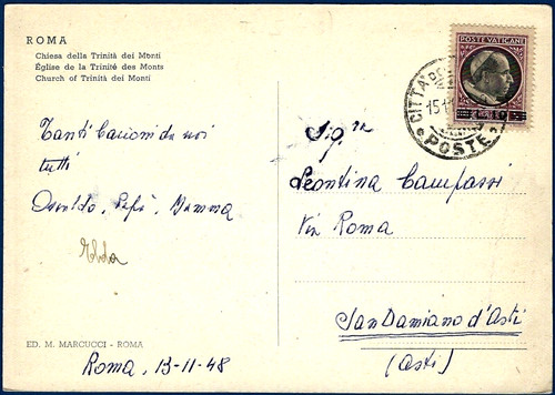 Vaticano 1948 cartolina - vaticano,
