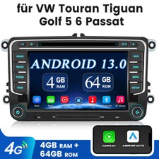 4G DVD CD Android 13 4+64G autoradio Carplay GPS NAV per VW GOLF 5 6 Touran Polo
