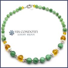 Collana in Giada Verde Citrino