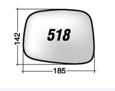 Per Opel Frontera B 1998-2004 Vetro di Ricambio Sx per Specchio Retrovis 185x142