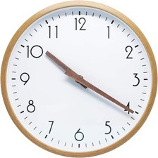 Orologio da parete legno 25cm quarzo silenzioso batteria tondo moderno