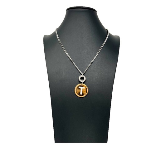 Collana lettera strass - t, "