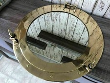  12" Brass Porthole Mirror ~