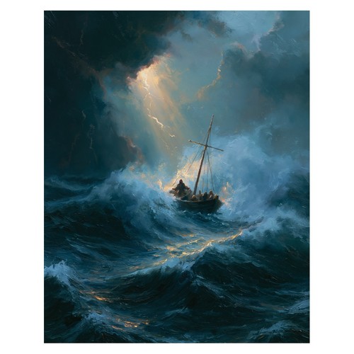 Poster nautico mare tempestoso - poster,