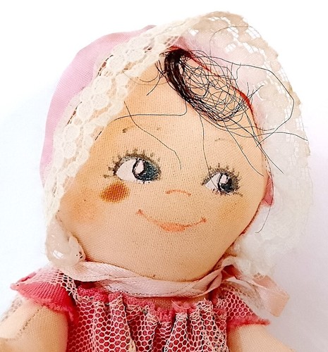 80s tiny ragdoll - puppet, pink