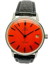 Omega Geneve Data Quadrante Rosso 1968 Calibro 613 Quick Set Acciaio Inox 136.011.