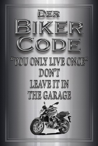Blechschild 18x12 biker code - 18x12,