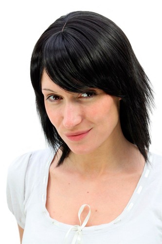 Donna parrucca nera scalata - donna,