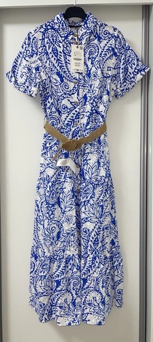 Abito camicia zara blu bianco - blu,