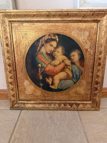 Vintage madonna bambino legno - vintage,
