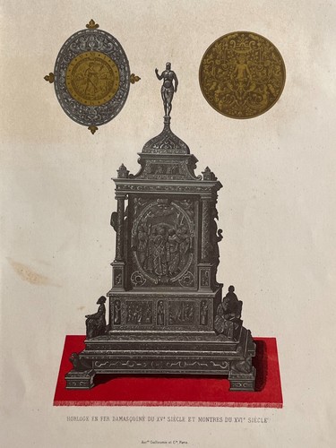 Orologio ferro damasquine xve - ferro,