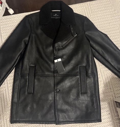 Cappotto pelle nero andrew - cappotto,