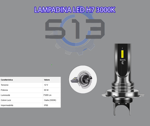 Lampadina led 60w - led, h7