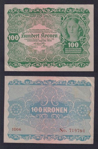 Banconota austria 100 kronen - banconota,