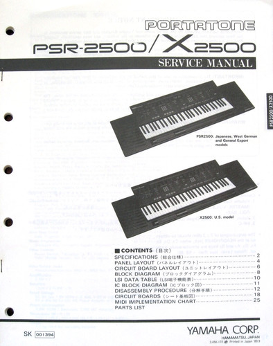 Yamaha psr 2500 x2500 - yamaha, psr-2500