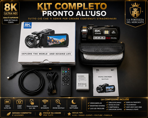 Videocamera wifi 96mp - d9, 8k