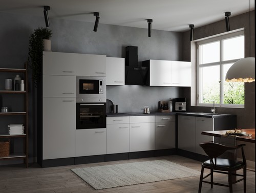 Cucina angolare grigia opaca - cucina,
