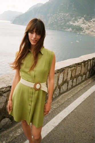 Mini abito lino zara verde - mini,