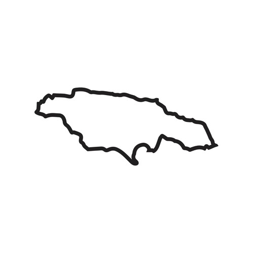 Adesivo jamaica outline hollow - jamaica,