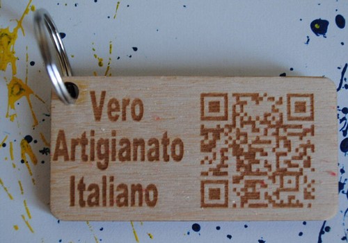 Portachiavi legno qr - in,