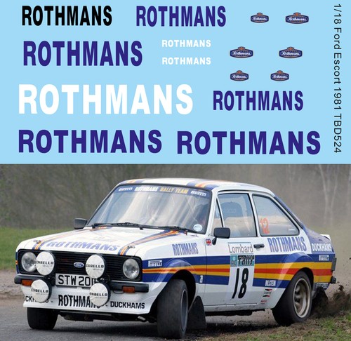 Decals per ford escort rs - 1/18,