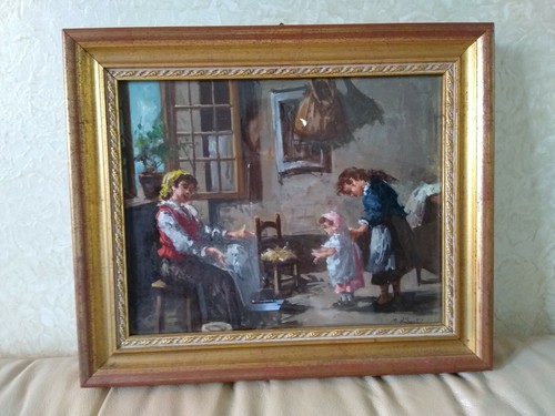 Quadro antico dipinto olio - quadro,
