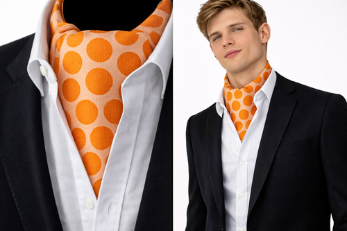 Cravatta uomo ascot pois - cravatta,