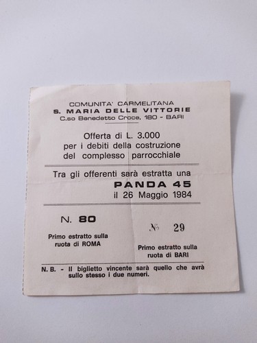 Raro biglietto carmelitana - raro,