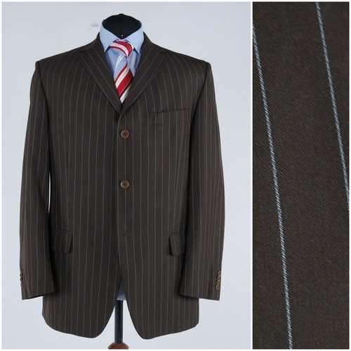 Mens striped brown blazer 44r - brown,